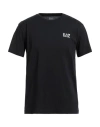 Ea7 Man T-shirt Black Size L Cotton In Multi