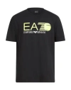 Ea7 Man T-shirt Black Size L Cotton, Elastane In Black