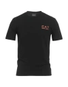 Ea7 Man T-shirt Black Size M Cotton, Elastane