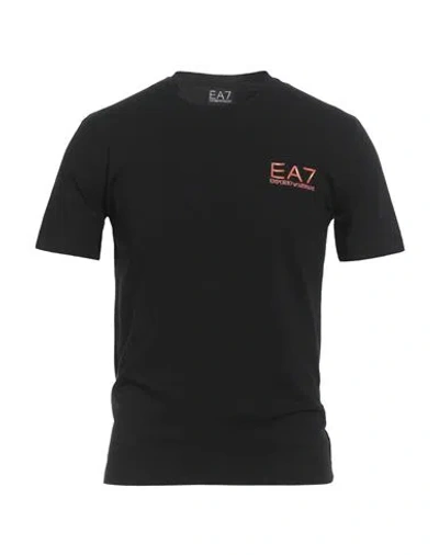 Ea7 Man T-shirt Black Size M Cotton, Elastane