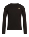 Ea7 Man T-shirt Black Size S Cotton, Elastane In Black