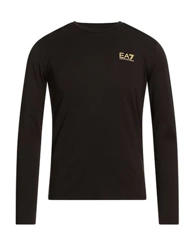 Ea7 Man T-shirt Black Size S Cotton, Elastane