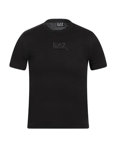 Ea7 Man T-shirt Black Size Xl Cotton In Black