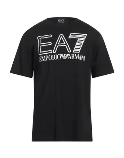 Ea7 Man T-shirt Black Size Xl Cotton