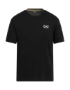 Ea7 Man T-shirt Black Size Xl Cotton In Black