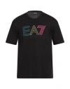 Ea7 Man T-shirt Black Size Xl Cotton In Black