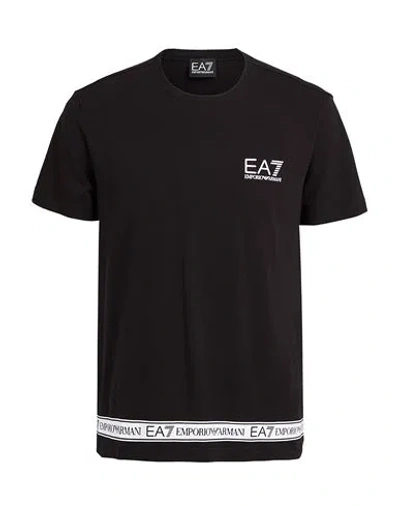 Ea7 Man T-shirt Black Size Xl Cotton, Elastane
