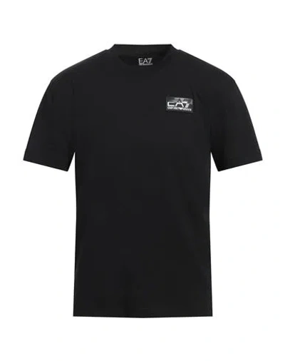 Ea7 Man T-shirt Black Size Xs Cotton