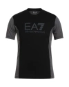 Ea7 Man T-shirt Black Size Xs Cotton In Black