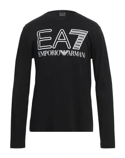 Ea7 Man T-shirt Black Size Xxl Cotton