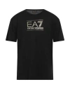 Ea7 Man T-shirt Black Size Xxl Cotton In Black