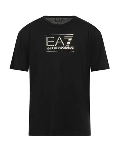 Ea7 Man T-shirt Black Size Xxl Cotton
