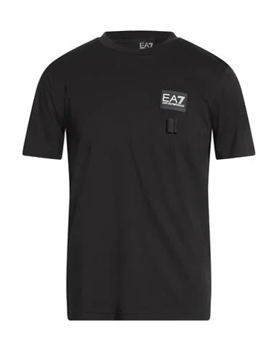 Ea7 Man T-shirt Black Size Xxl Cotton