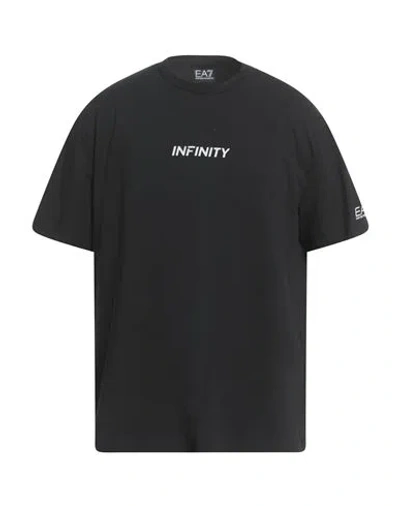 EA7 EA7 MAN T-SHIRT BLACK SIZE XXL COTTON, ELASTANE