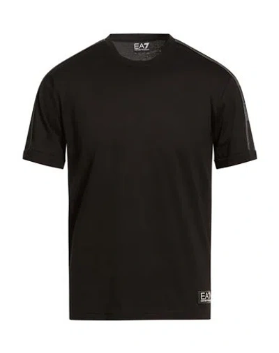 Ea7 Man T-shirt Black Size Xxl Polyester, Polyamide, Elastane