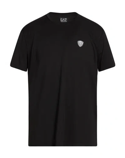 Ea7 Man T-shirt Black Size Xxl Viscose, Polyamide, Elastane