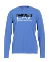 Ea7 Man T-shirt Blue Size 3xl Cotton, Elastane In Blue
