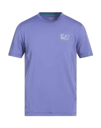 Ea7 Man T-shirt Blue Size Xl Polyester, Elastane