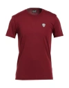 Ea7 Man T-shirt Burgundy Size S Viscose, Polyamide, Elastane In Red