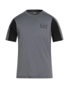 Ea7 Man T-shirt Charcoal Size 3xl Cotton In Gray