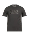 Ea7 Man T-shirt Charcoal Size S Cotton In Black