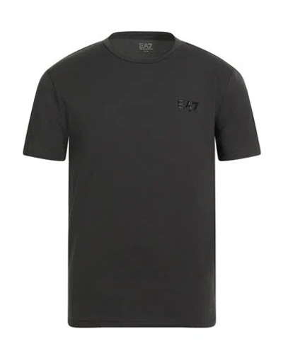 Ea7 Man T-shirt Charcoal Size Xl Cotton, Elastane In Gray
