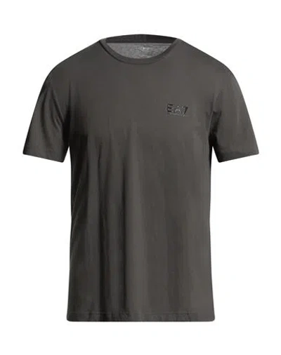 Ea7 Man T-shirt Charcoal Size Xl Cotton In Green
