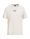 Ea7 Man T-shirt Cream Size 3xl Cotton In Neutral