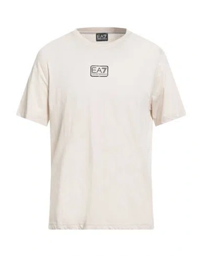 Ea7 Man T-shirt Cream Size 3xl Cotton In Neutral
