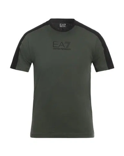 Ea7 Man T-shirt Dark Green Size 3xl Cotton