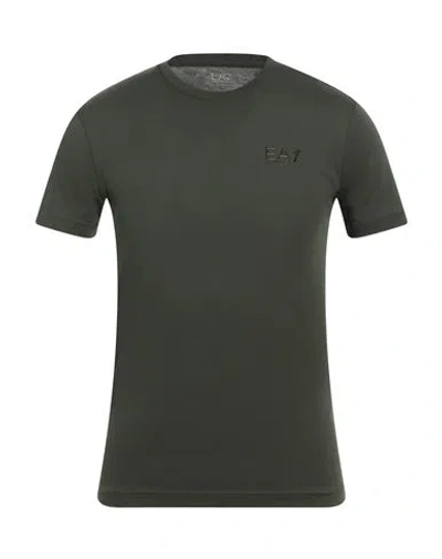 Ea7 Man T-shirt Dark Green Size L Cotton