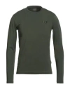 Ea7 Man T-shirt Dark Green Size M Cotton, Elastane