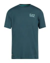 Ea7 Man T-shirt Deep Teal Size Xl Polyester, Elastane In Green
