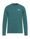 Ea7 Man T-shirt Emerald Green Size 3xl Cotton, Elastane In Green