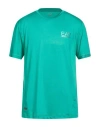 Ea7 Man T-shirt Green Size 3xl Polyester, Elastane In Blue