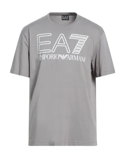 Ea7 Man T-shirt Grey Size 3xl Cotton In Gray