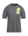 Ea7 Man T-shirt Grey Size L Cotton In Grey