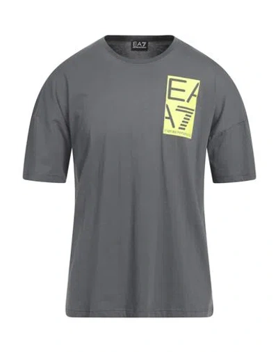 Ea7 Man T-shirt Grey Size L Cotton