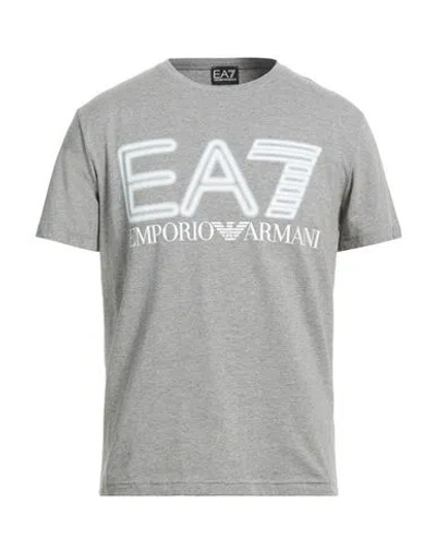 Ea7 Man T-shirt Grey Size Xl Cotton, Elastane In Gray