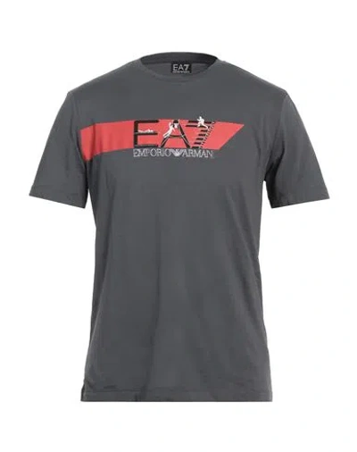 Ea7 Man T-shirt Grey Size Xxl Cotton