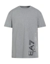 Ea7 Man T-shirt Grey Size Xxl Cotton In Gray