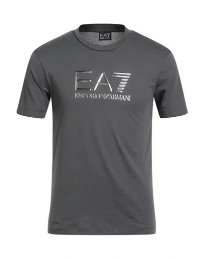 Ea7 Man T-shirt Grey Size Xxl Cotton In Gray