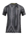 Ea7 Man T-shirt Grey Size Xxl Polyester, Elastane