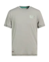 Ea7 Man T-shirt Grey Size Xxl Polyester, Elastane In Gray