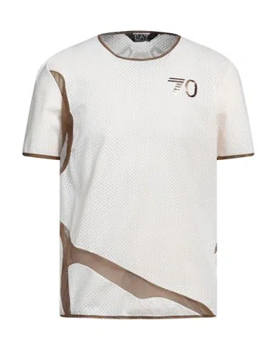 Ea7 Man T-shirt Ivory Size Xs Polyimide, Elastane In White