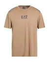 Ea7 Man T-shirt Khaki Size 3xl Viscose, Polyamide, Elastane In Brown