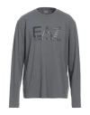 Ea7 Man T-shirt Lead Size 3xl Cotton, Elastane In Grey
