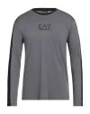 Ea7 Man T-shirt Lead Size Xxl Cotton In Grey