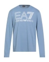 Ea7 Man T-shirt Light Blue Size S Cotton