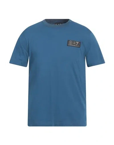 Ea7 Man T-shirt Light Blue Size Xl Cotton